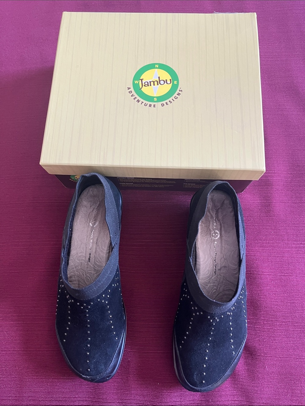 Jambu Women's Black Suede Slip-On  shoes.